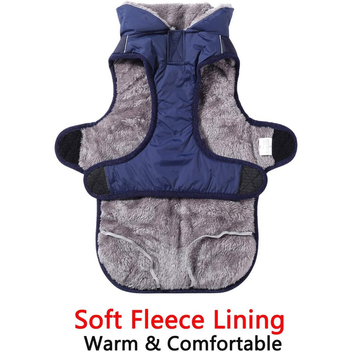 Флісова нашийникова стрічка JoyDaog для собак середніх порід, водонепроникна куртка для собак з бавовни, для холодних зим (XXL, Синій)