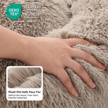 Кругле ліжко для котів BEDSURE Ø 60 см, м'яке, плюшеве, для котів та маленьких собак, 60x60x14 см