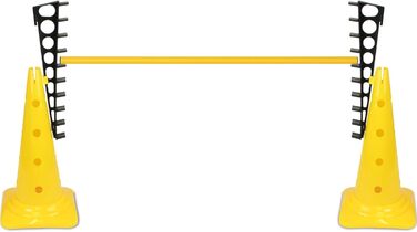 Спортивна перешкода Sportikel24 Комбінована 50 см зі стержнем 100 см – для аджиліті, стрибків та слалому, підходить для собак, коней та дітей (жовта)