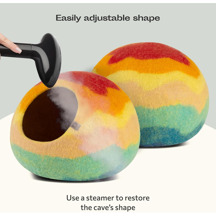 Килимок для котів EOWFIA з 100% ериновій вовні - ручної фелтин, екологічний, м'який, теплий взимку та прохолодний влітку, стильний дизайн (Tucson Sunset, M)