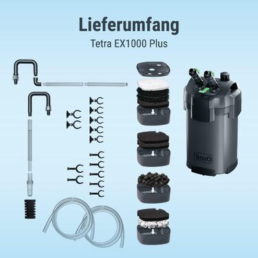 Зовнішній фільтр для акваріума Tetra EX 1000 Plus, до 300 л, потужний очищувач води для кришталево чистої води, внутрішнє використання