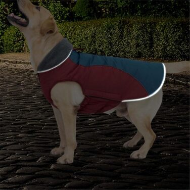 Водонепроникний зимовий одяг для собак - тепла куртка з бавовняним захистом для живота, для малих, середніх та великих собак (Морський, M)