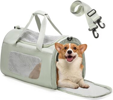 Транспортна переноска для котів та собак великих порід, XL, 53x36x34 см, зелена