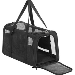 Транспортна сумка для собак та котів Petsfit, чорна, складана, дихаюча