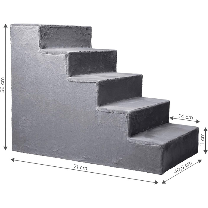 Сходинка для собак Mg Design – Marineblau (Морський синій), стабільна дерев'яна рамка, для собак та котів, 40 x 45 x 5 см