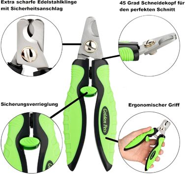 Ножиці для обрізання кігтів Golden Pets Profi Krallenschere + Feile з унікальним кутом 45° та пилочкою для безпечного догляду за кігтями тварин