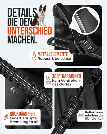 Автогурт для собак 'Argo' – регульований безпечний ремінь з амортизацією та ISOFIX, підходить для всіх порід (Чорний, S, 35-45 см)