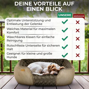 М'яке ліжко для собак - подушка, корзина, ліжко для маленьких собак, диван, миється, не слизьке, наповнювач PP-бавовна та подрібнений пінопласт, коричневий S