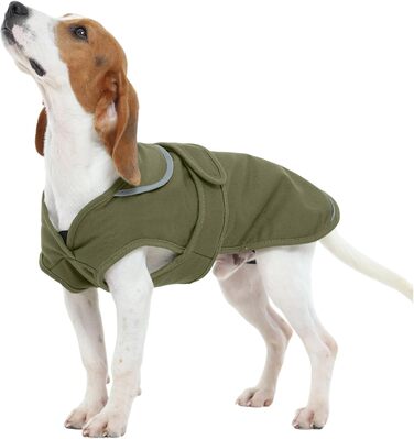 Зимовий теплий одяг для собак Kuoser: водонепроникний та вітростійкий жилет з світловідбиваючими елементами, XS-3XL (зелений)