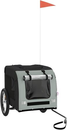 Festnight Причіп для велосипеда, переноска для собак, чорний та сірий (45 кг)