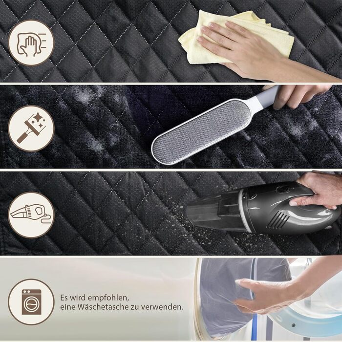 Захист для заднього сидіння автомобіля Angooni для собак - вологостійкий, неслизький, стійкий до подряпин (135×120cm) - універсальний захист для заднього сидіння 135см