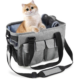 Транспортна переноска для котів та собак Happy Hachi, складана, з регульованим плечовим ременем, з м'якою оббивкою, для авіаперельотів, туристична переноска