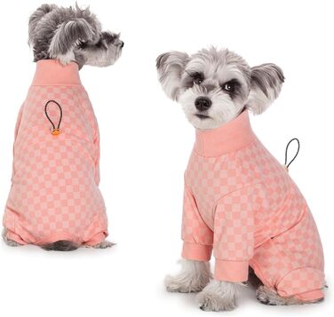 Теплий флісовий зимовий одяг для собак - піжама, комбінезон, тепла куртка для малих та середніх собак (X-Small, рожевий)