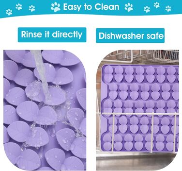 Килимок для собак VOOWO для пошуку їжі, силіконовий килимок-лежанка для собак, миска для повільного годування, килимок для годування собак Slow Feeder, для малих, середніх та великих собак (фіолетовий, великий)