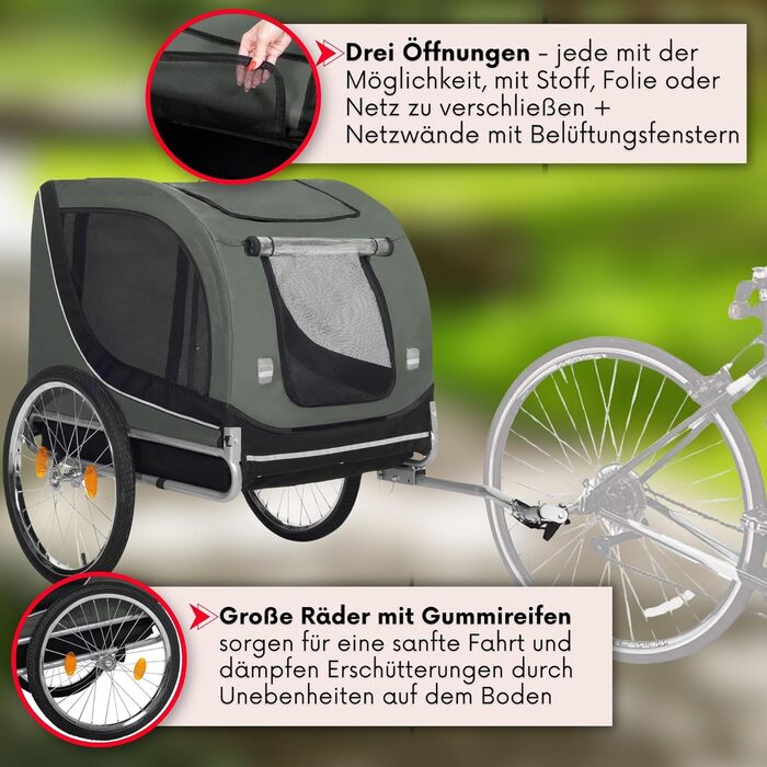 Причіп для собак SPRINGOS до 40 кг з прапорцем