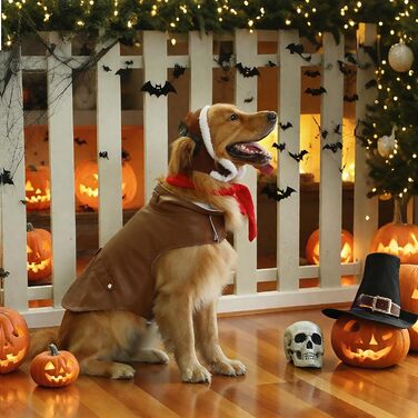 Костюм пілота для собак Huhumy, карнавальний костюм для великих собак, шапка та шарф, косплей, вечірка, Хелловін