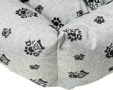 Водонепроникне ліжко для собак - ліжка для маленьких та великих собак - ліжко для собак з неслизьким дном - собачий кошик, собачий лежак (120x90x20, сіре льоноподібне, 