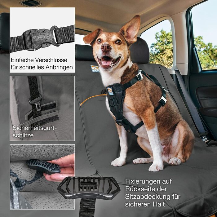 Захисна підстилка для авто Kurgo Rover для собак, чорна, водонепроникна, універсальна, 140 см