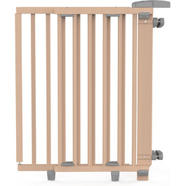 Захист для сходів Geuther Oris | Дверний захист для сходів з кріпленням, ширина 67-95 см | Стабільний захист з розпашною дверцятами | Дерев'яне дитяче гiтер, натуральний лак 67-95 см
