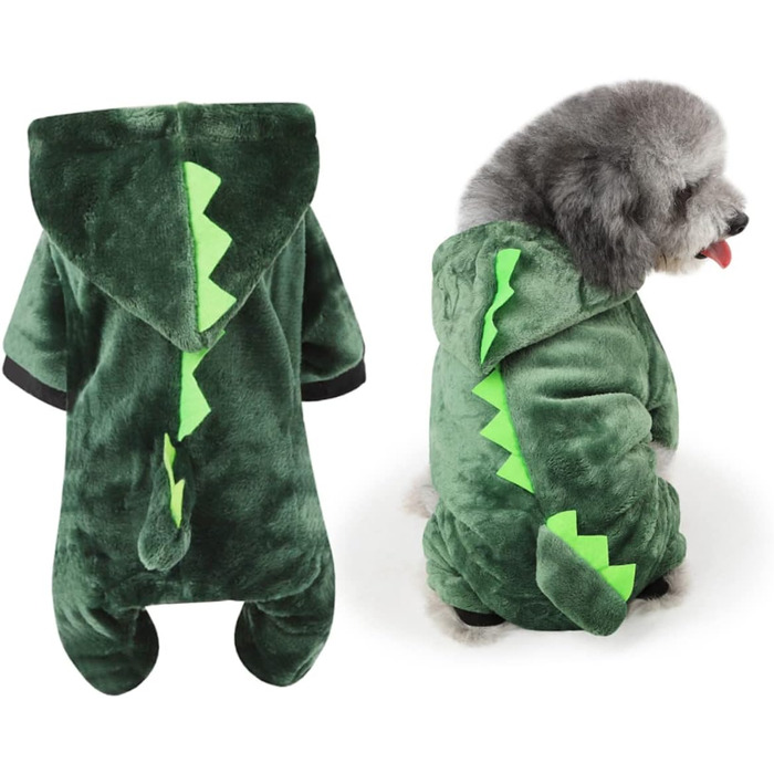 Костюм для собак - динозавр (зелений, xl) FRCOLOR - 3 шт. для свят, фотосесій та повсякденного носіння