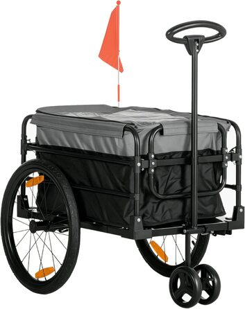 Причіп для велосипеда HOMCOM 2-в-1: вантажний, пасажирський, 20