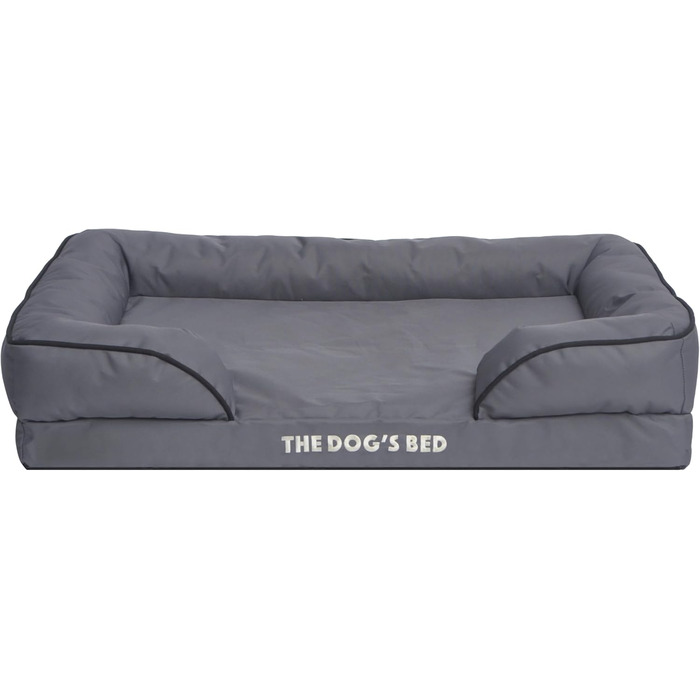 Ортопедичне лежанка для собак з ефектом пам'яті, велика, сіро-срібна, водовідштовхувальна, знімні чохли