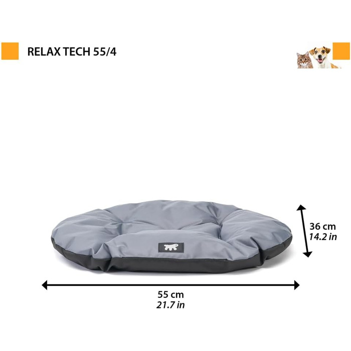 Крісло-ліжко для собак великих порід Ferplast: ортопедичне, знімний чохол, водовідштовхувальне, 110x70x8 см, сіре