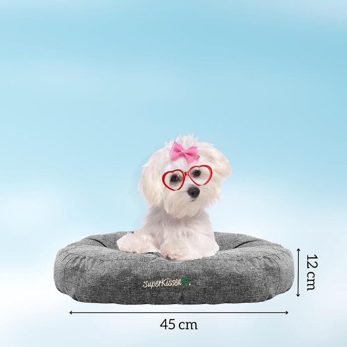Гіркий лежак для собак середніх порід SuperKissen24 - водонепроникний лежак для котів - лежанка для собак з антикіготного матеріалу - антиалергенний та неслизький - 60 x 14 см, сірий (S)