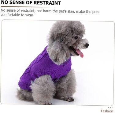 Пов'язка на голову для собак POPETPOP з акрилових волокон, тепла, для зими, миється, багаторазова (S, фіолетовий)