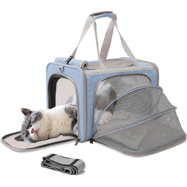 Транспортувальна сумка для котів, собак, кроликів, цуценят. Розмір L, рожева/блакитна. Дозволена авіаперевезеннями.