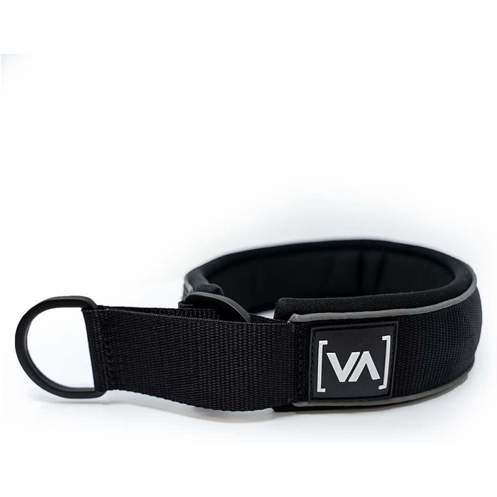 VITOMALIA® Легке відбиваюче нашийник для собак з зупинкою, 4 см, міцний нейлон та м'який неопрен, для середніх собак, чорний (4 см/M = 43 см-51 см)