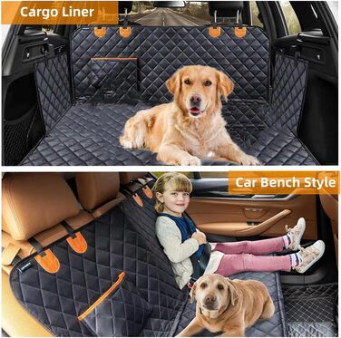 Захисний чохол на сидіння автомобіля для собак, універсальний, водовідштовхувальний, з кріпленнями для ременів безпеки, чорний, для позашляховиків, авто, вантажівок, гамак для собак