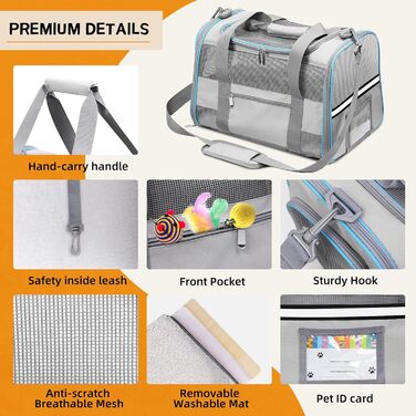 Транспортувальна сумка для котів та собак великих, середніх та малих порід, складна, м'які боки, 25 л, сірий колір
