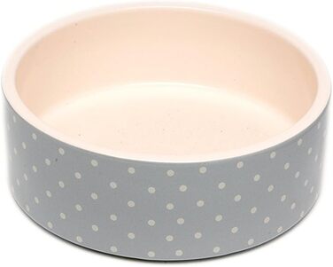 Керамічна годівниця для собак Petface з сірими крапками, сірий/білий, 20 см
