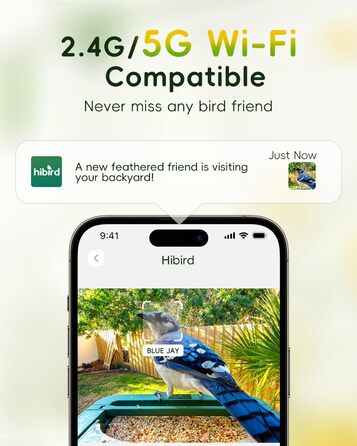 Розумний годівничка-відеокамера для птахів Hibird 32МП, 4K, AI, Wi-Fi, нічне бачення, 10000мАг, 32ГБ