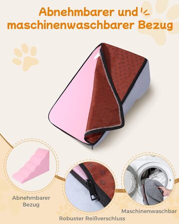 Сходинки для собак 5-ступеневі, 60 см - для дивана та високого ліжка, з антиковзким покриттям, підходять для маленьких тварин та котів з артритом