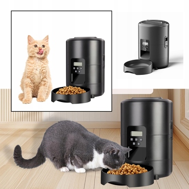 Автоматичний годувальник для собак та котів з таймером та можливістю налаштування 1-4 порцій, 2 л
