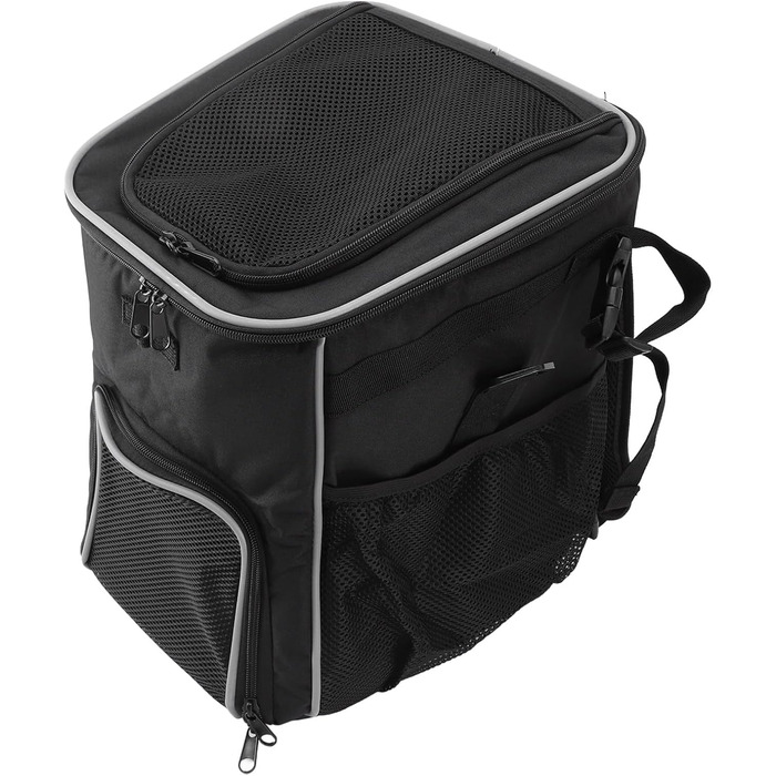 Корзина для собаки на велосипед, рюкзак для домашніх тварин та автокрісло для цуценят. Підходить для піших прогулянок, велоподорожей, кемпінгу. М'яка, розширювана, складана, для ролерів, електровелосипедів, велотримачів, котів (ЧОРНИЙ)