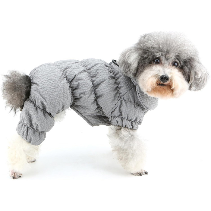 Зимовий теплий комбінезон для собак, водонепроникний, з флісовою підкладкою, для маленьких порід (йоркширський тер'єр, чихуахуа), зелений (XL, сірий)