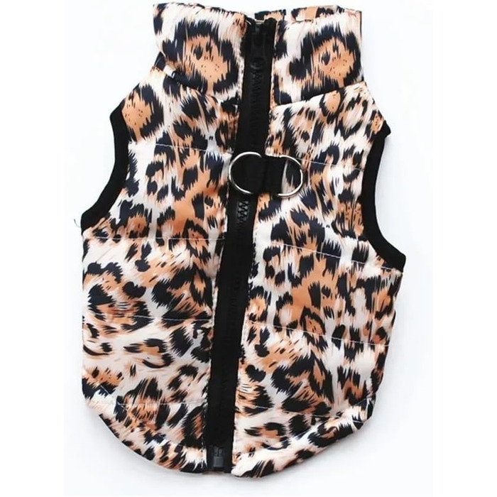 Зимовий теплий халат для собак, термокуртка, зимовий халат одяг, для холодної погоди, затишна зимова куртка для собак середніх та великих порід (вага, розмір) (леопард, M)