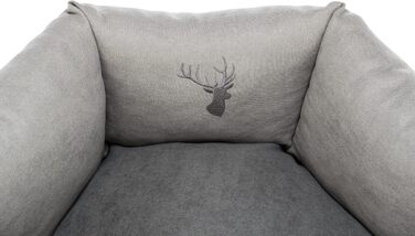 Тріксі Ле́ні - лежанка для собак, 60x50 см, пісок/сірий - зручне місце для сну, кошик для собак середніх порід, неслизька та пральна - 37993