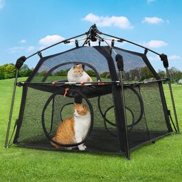 Вольєр для котів Rywell Extra Large, 3 поверхи, 5 вікон, для вулиці, 145x110x110 см