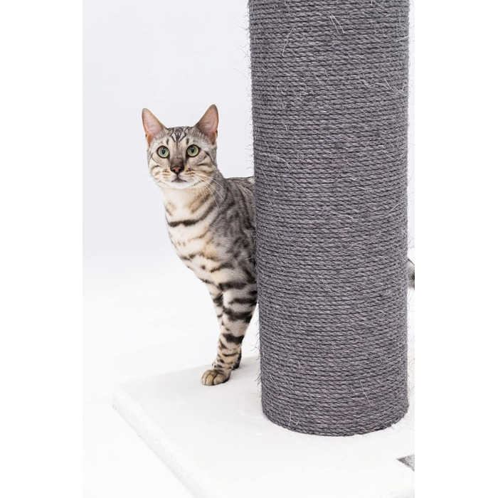 Дряпак для великих котів Petrebels Savannah XXL 86 см, висока якість, товста стовп-колона Ø20 см, оф-вайт