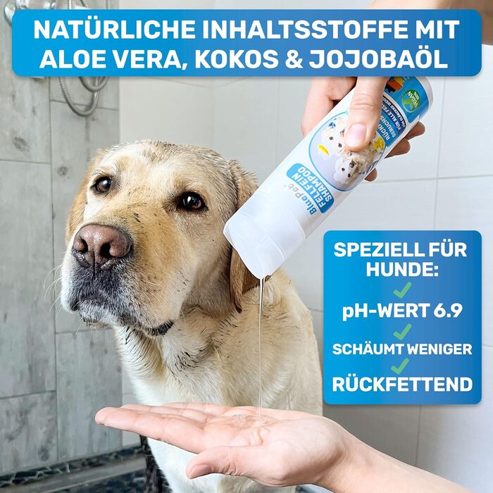 BluePet щітка для шерсті та шампунь для собак і котів з довгою шерстю, гребінець для видалення підшерстя та ковтунів, легке розчісування, догляд за шерстю