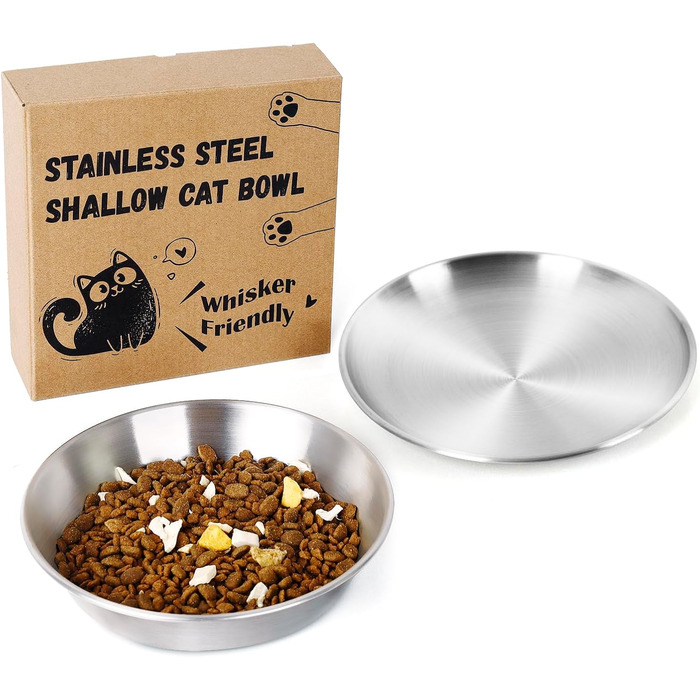 Набори мисок для котів Petdream: нержавіюча сталь, глибокі, з антиковзною основою, легко миються (15 см), 6 шт.