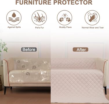 Водонепроникний килимок для собак на диван, ліжко та в авто - котячий килимок, захист дивану/ліжка від подряпин, двосторонній, миючий, ідеальний для великих/маленьких собак (Рожевий, 203x152 см)