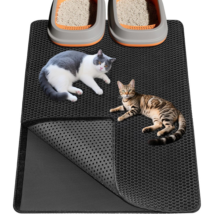 Килимок для котячого туалету Ycozy Katzenklo Matte XL 90x60 см EVA, чорний