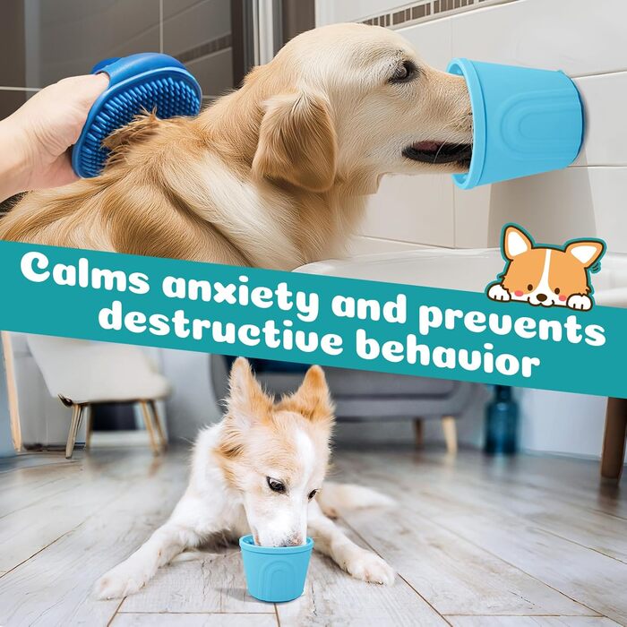 Лежанка-лялька для собак, 2 шт., зелена, розмір S, для заспокоєння, повільний годівник, нековзний лежак з силікону для собак маленьких, середніх та великих порід, BPA-free