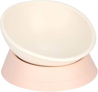 Миска для собак та котів з похилим підставою, неслизька, біла