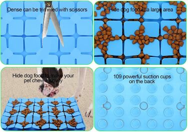Килимок для котів та собак, силіконовий, антиковзкий, slow feeder для годування, блакитний